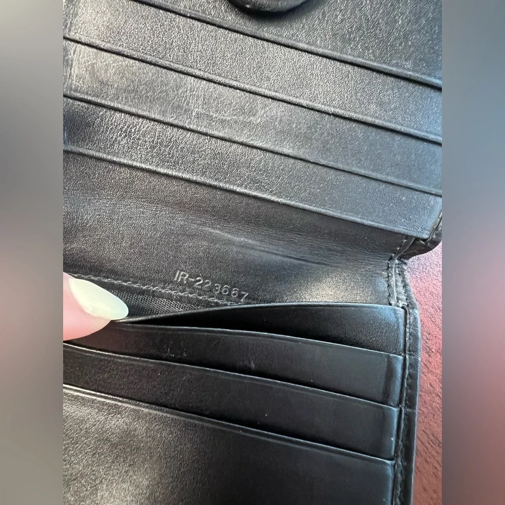 Salvatore Ferragamo Black Textured Wallet